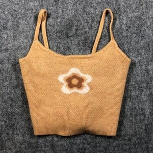 LA Hearts Sweater Tank‎ Womens XS Knit Flower Graphic Y2K Cute Soft Camisole Top